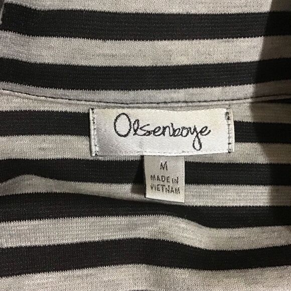 Olsenboye Black Gray Striped Blazer M - Picture 5 of 7